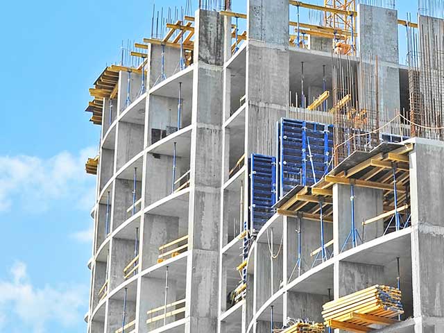 a scaffolding in front of a building